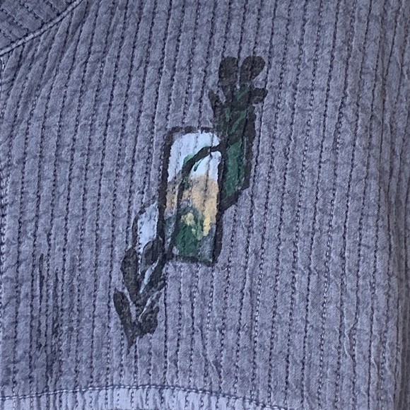 Linda K Originals | Blue Hand Painted Button Down Textured 100% Cotton Jacket M - Picture 8 of 17